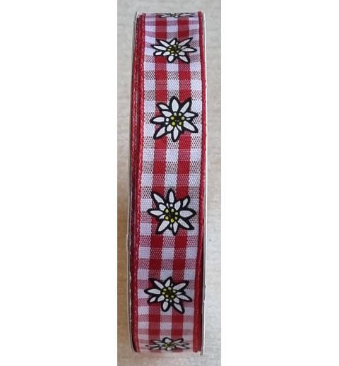 Dekoband Edelweiss rot kariert