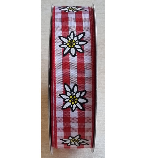 Dekoband Edelweiss rot kariert