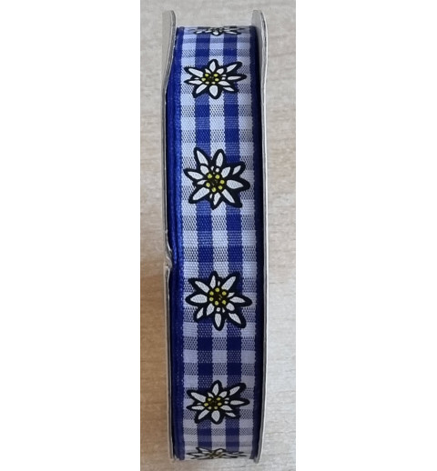 Dekoband Edelweiss blau kariert