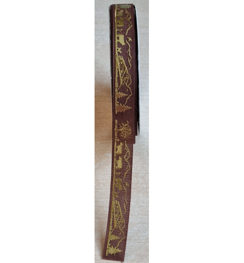 Dekoband Alpaufzug braun/gold