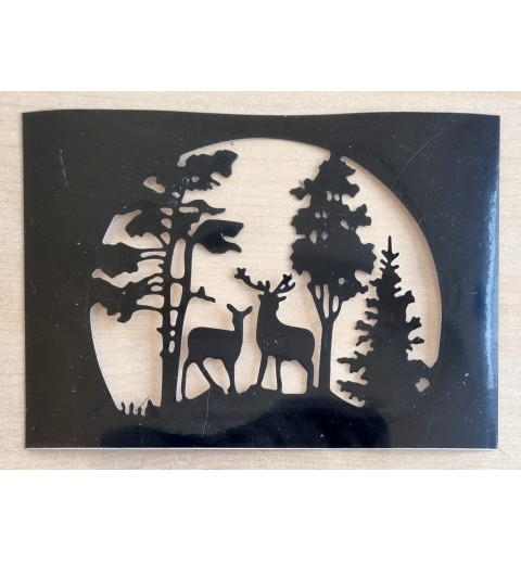 Vinylmotiv Hirsch/Reh/Wald/Rahmen schwarz