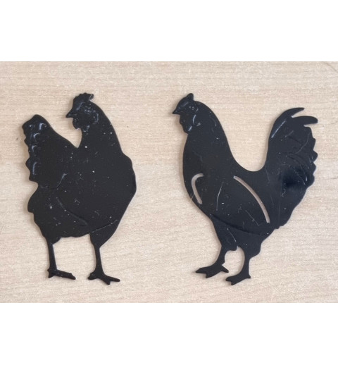 Vinylmotiv Hahn/Henne schwarz