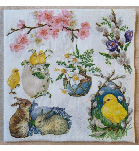 Serviette Kaninchen/Küken