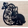 Vinylmotiv Kaninchen/Ei schwarz