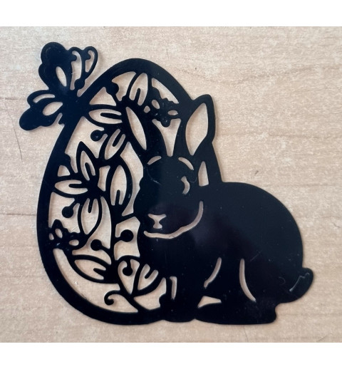 Vinylmotiv Kaninchen/Ei schwarz