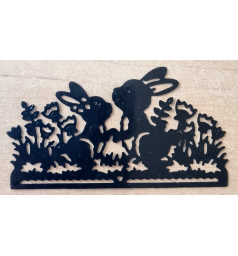 Vinylmotiv Kaninchen/Bordüre schwarz
