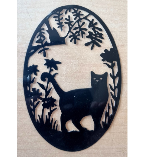 Vinylmotiv Katze/Rahmen schwarz