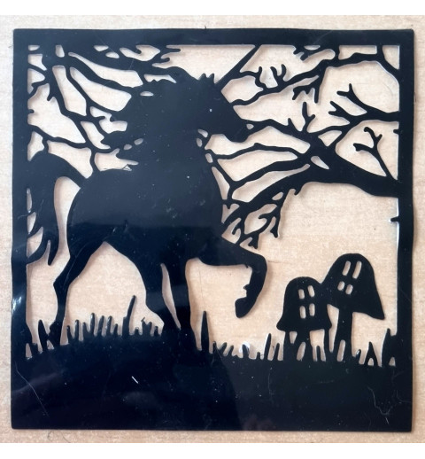 Vinylmotiv Pferd/Rahmen schwarz