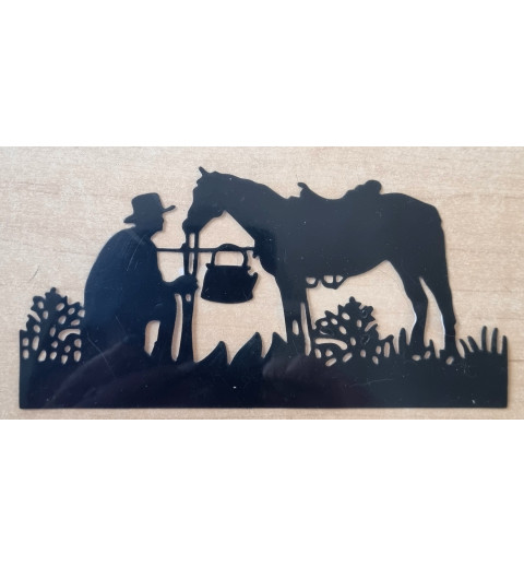 Vinylmotiv Cowboy/Pferd schwarz