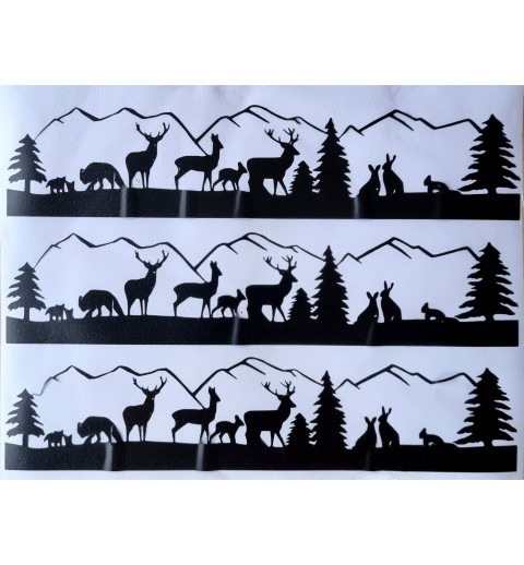 Vinylmotiv Waldtiere schwarz