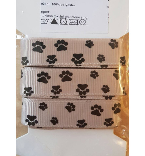Pfoten Ripsband beige
