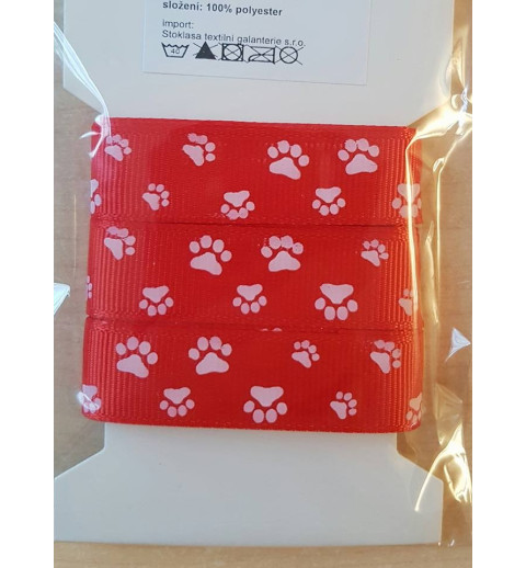 Pfoten Ripsband rot