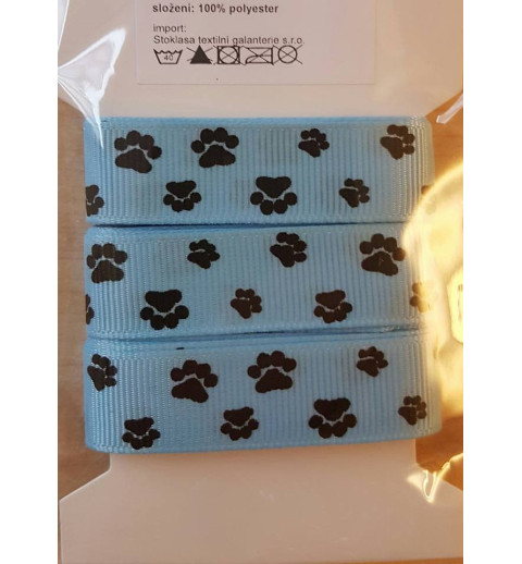 Pfoten Ripsband hellblau
