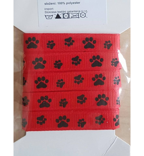 Pfoten Ripsband rot
