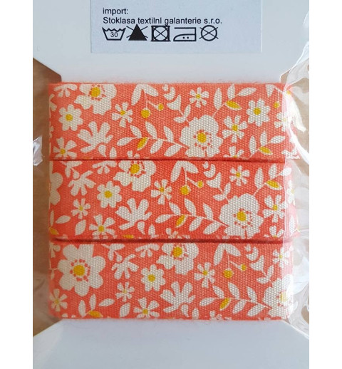 Dekoband Blumen orange