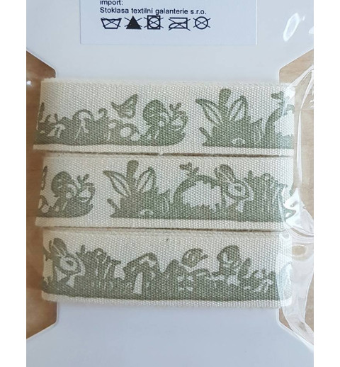 Dekoband Kaninchen beige/hellgrau