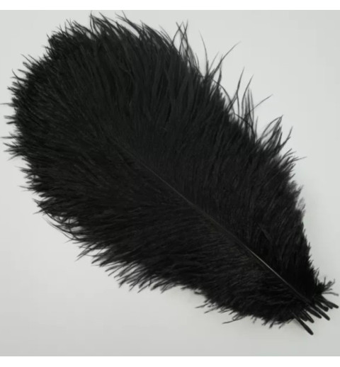 Straussenfeder schwarz 18 cm