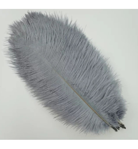 Straussenfeder hellgrau 18 cm