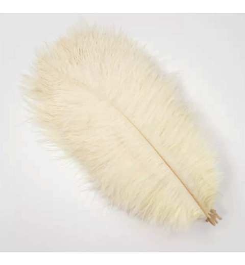 Straussenfeder beige 18 cm