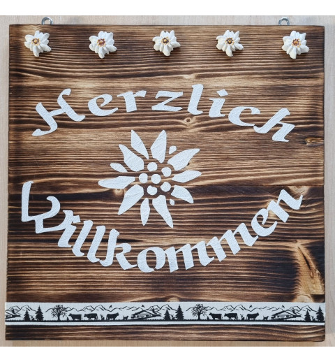 Schild Herzlich Willkommen