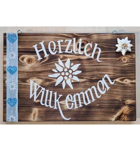 Schild Herzlich Willkommen
