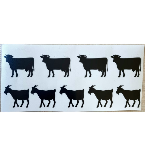 Vinylmotiv Ziegen/Kühe schwarz