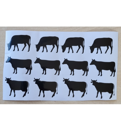 Vinylmotiv Kühe schwarz