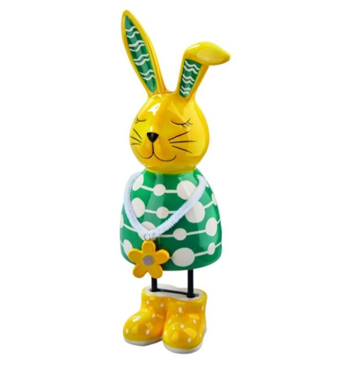 Hase Keramik gelb/grün