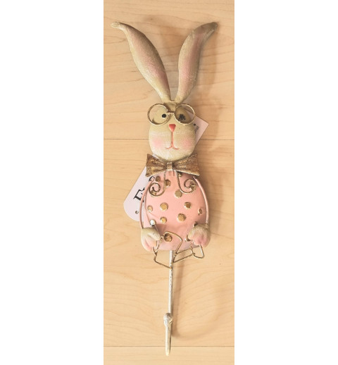 Hase Metall Wandhaken rosa
