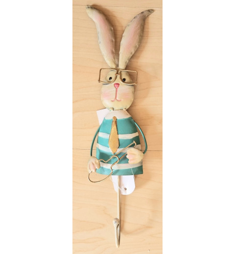 Hase Metall Wandhaken blau