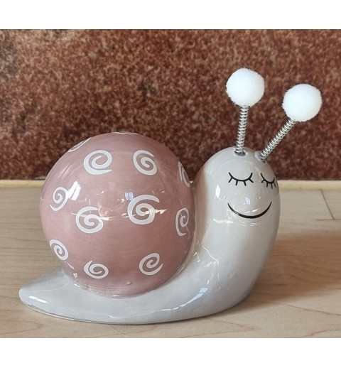 Schnecke Keramik rosa