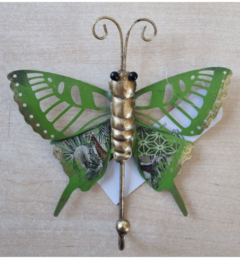 Schmetterling Metall Wandhaken grün