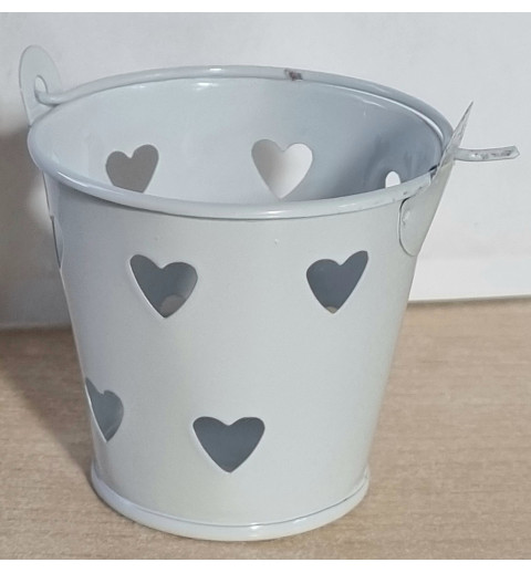 Metall Töpfchen weiss