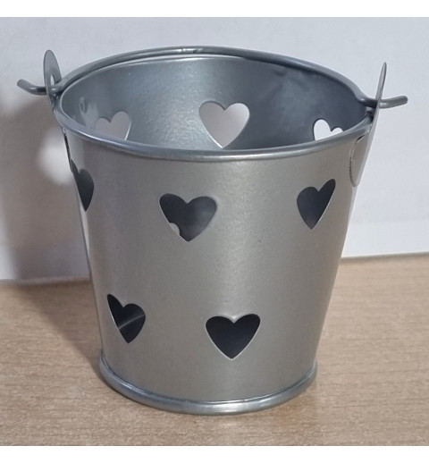 Metall Töpfchen grau