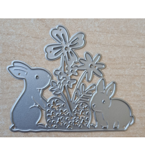Metall Stanzform Kaninchen/Blumen
