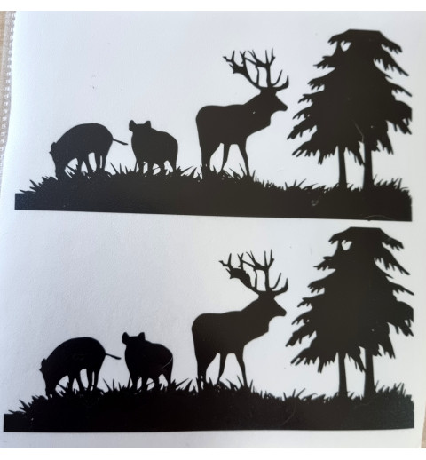 Vinylmotiv Hirsch/Wildschwein schwarz