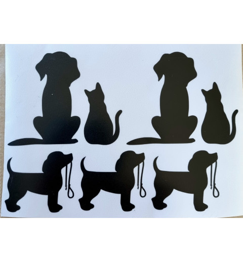 Vinylmotiv Hund/Katze schwarz
