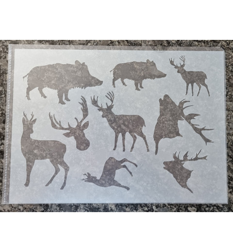 Schablone Hirsch/Wildschwein