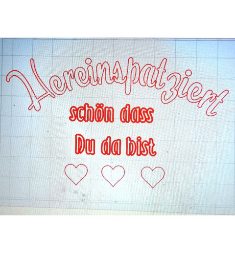 Schablone Hereinspatziert