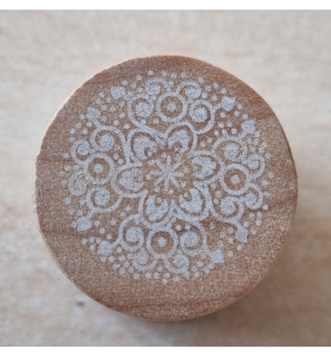Holz Stempel rund  filigrane Muster