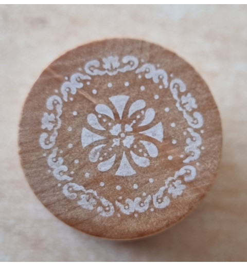 Holz Stempel rund  filigrane Muster