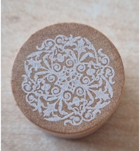Holz Stempel rund  filigrane Muster