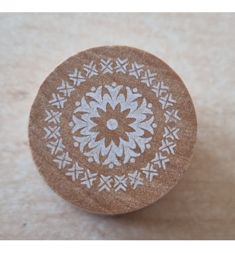 Holz Stempel rund  filigrane Muster