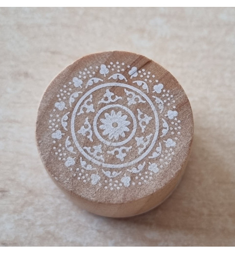 Holz Stempel rund  filigrane Muster