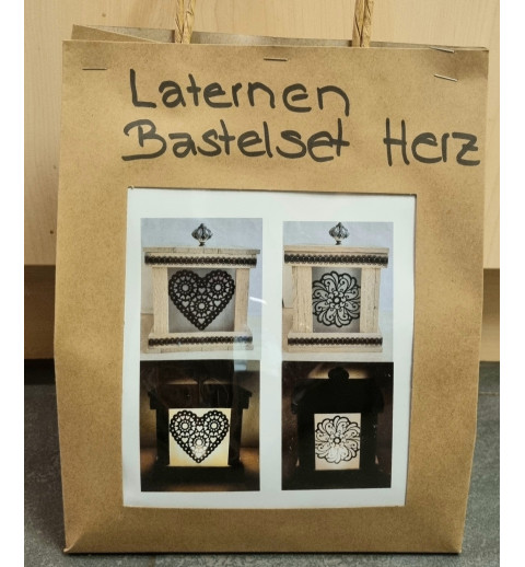 Bastelset Laterne Herz Eichenholz