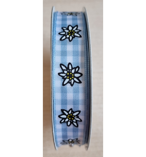 Dekoband Edelweiss hellblau kariert