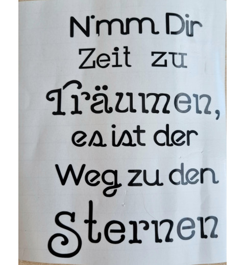 Vinyl Schrift Nimm Dir Zeit.... schwarz