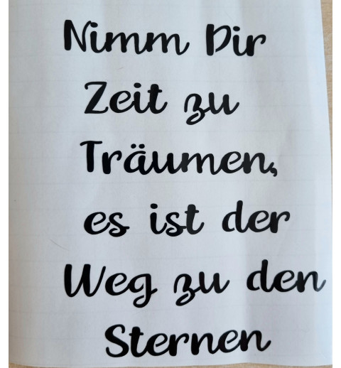 Vinyl Schrift Nimm Dir Zeit.... schwarz