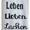 Vinyl Schrift Leben, Leben, Lachen   schwarz