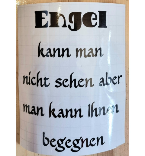 Vinyl Schrift Engel....   schwarz